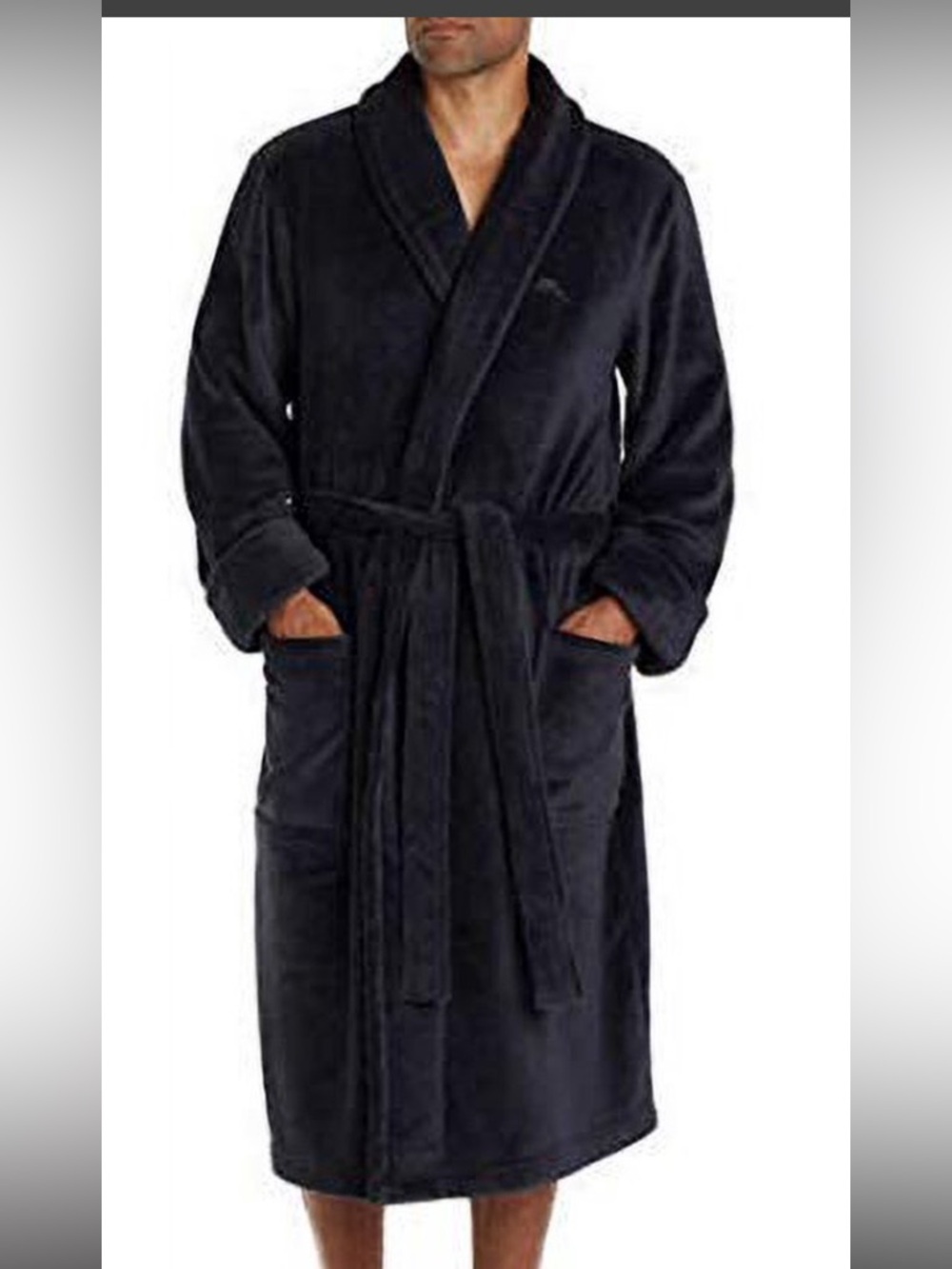 Tommy Bahama Black Plush Robe with Label black large / extra large